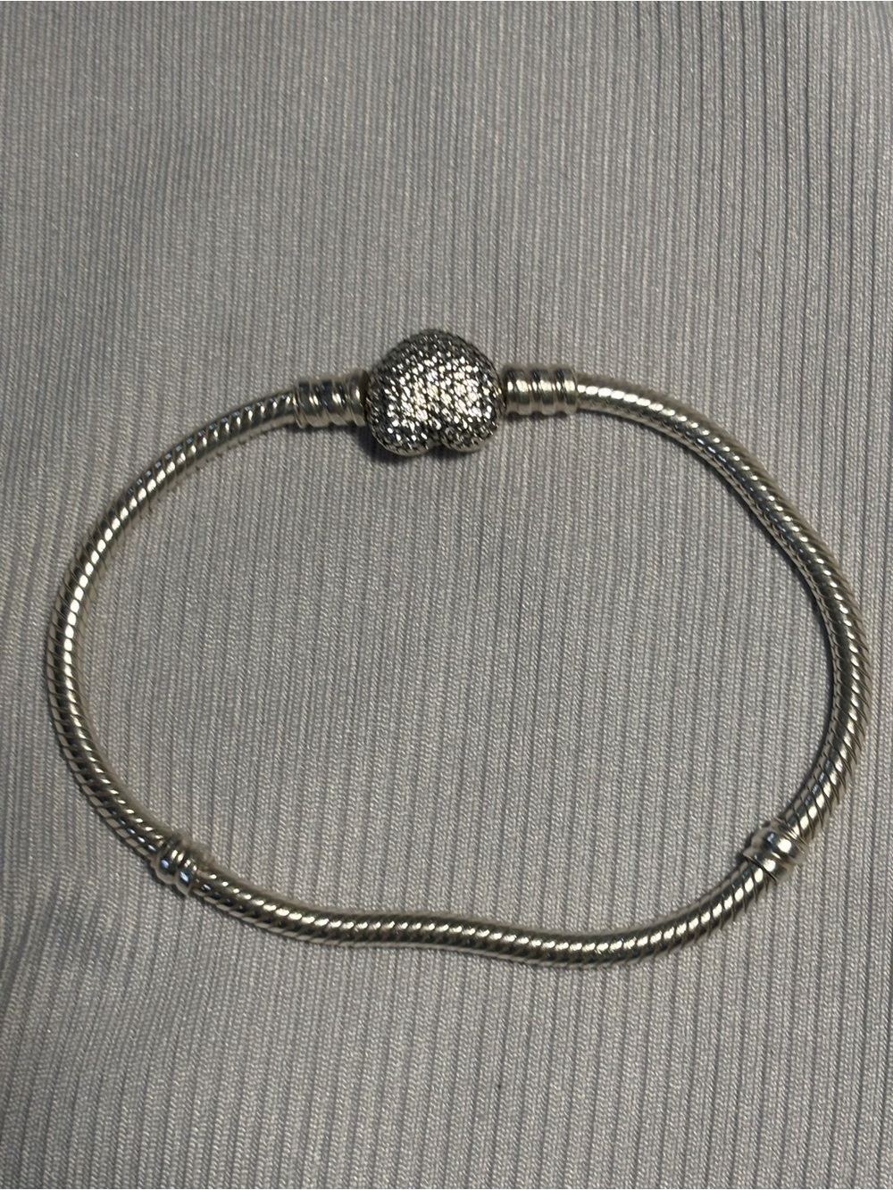 Pandora Silver Bracelet with heart Clasp